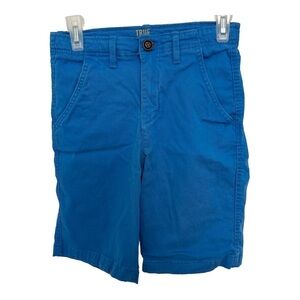 True Craft Boys Chino Shorts Cotton‎ Blend Slash Pockets Flat Front Blue Size 16